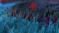 Abstract blurred 3D pillar landscape created in